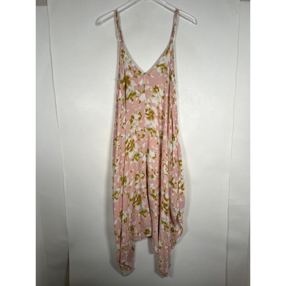 Bali Queen Women's Floral Print Romper Jumpsuit One Size Pockets Adj Straps - Picture 2 of 8